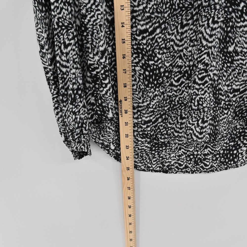Joie Silk‎ Animal Print Blouse Womens Size S Black White Top Abstract Capsule - Picture 4 of 12